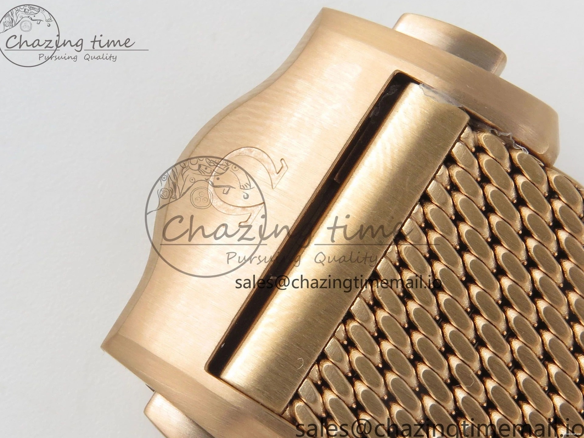 0322 Stylish Seamaster 300M Diver Rose Gold VSF 1:1 Best Edition Black Dial on Mesh Bracelet A 7662